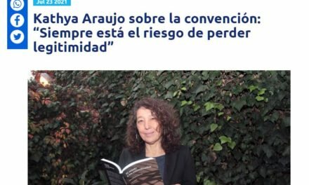 Kathya Araujo sobre la convención: “Siempre está el riesgo de perder legitimidad”